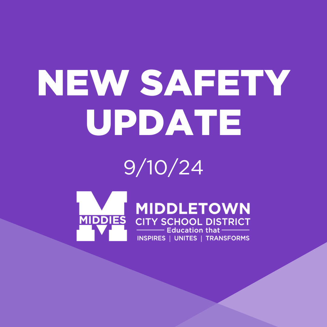 Graphic says "new safety update, 9/10/24" and an MCSD logo